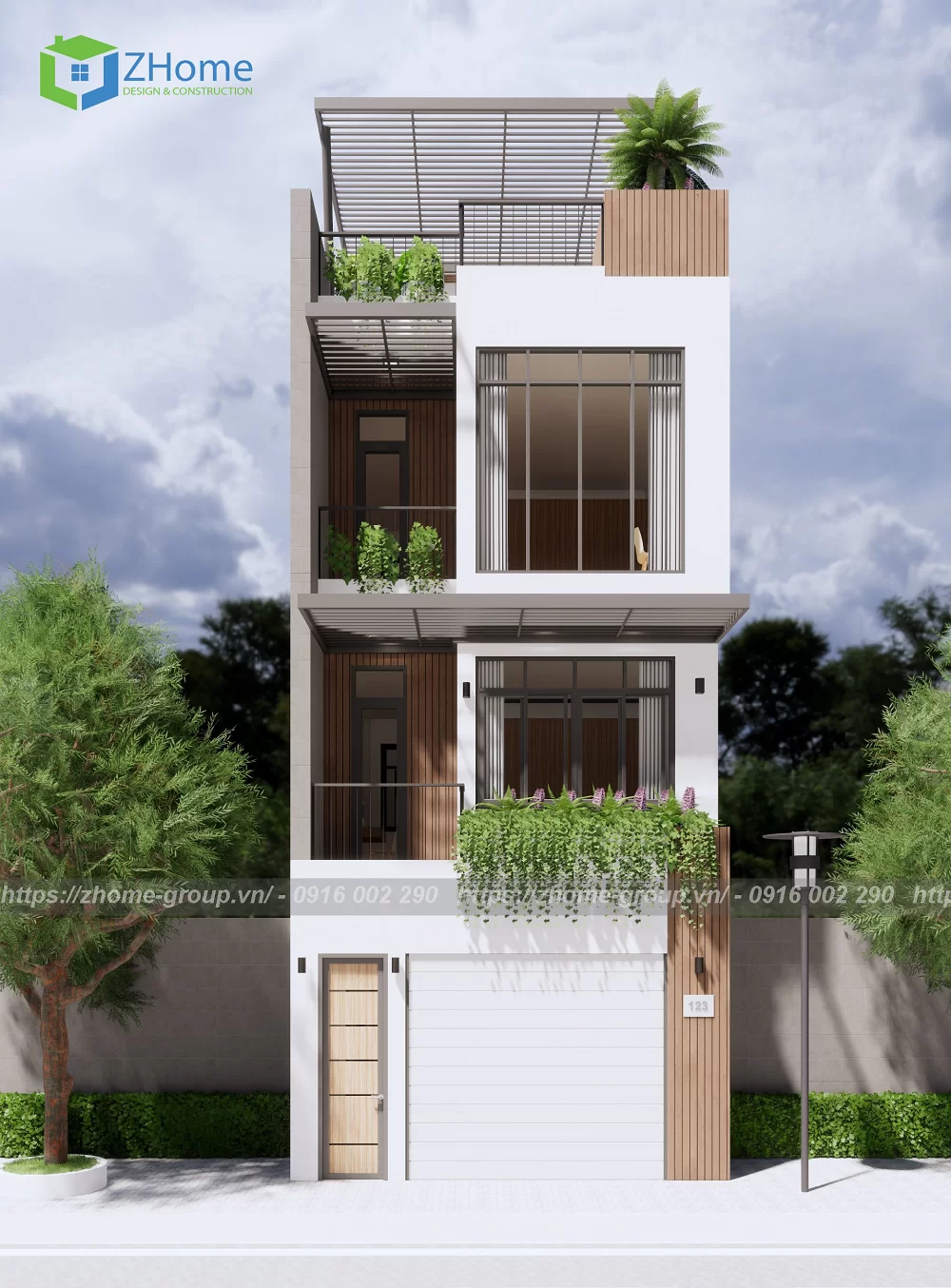 Nhà phố 1 trệt 3 lầu được Zhome xây dựng tại Bình Dương