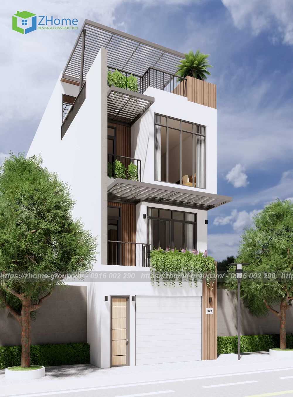 Thiết kế xây dựng nhà phố 4 tầng đẹp tại Bàu Bàng Bình Dương