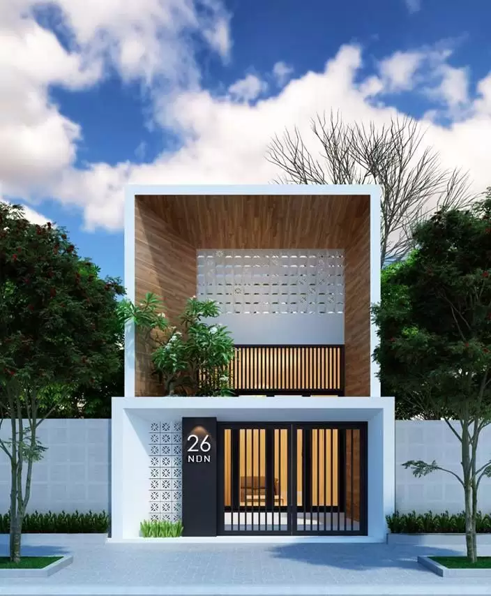 Nhà ống tối giản 2 tầng đẹp