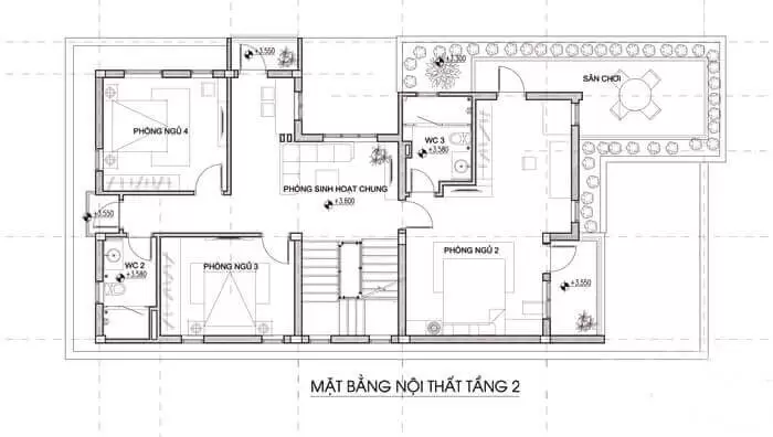 Mặt bằng tầng 2