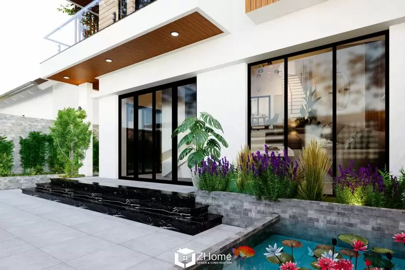 Hình ảnh thiết kế biệt thự 1 trệt 2 lầu