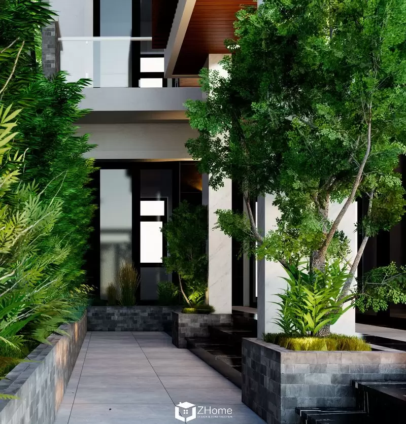 Hình ảnh thiết kế biệt thự 1 trệt 2 lầu