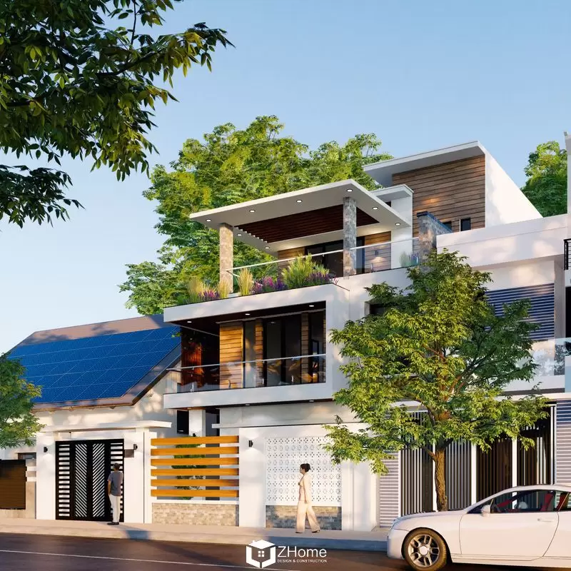 Hình ảnh thiết kế biệt thự 1 trệt 2 lầu
