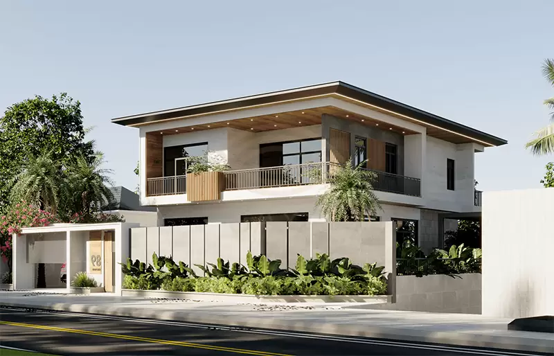 20+ Mẫu biệt thự 2 tầng có mái bằng hiện đại thịnh hành 2023