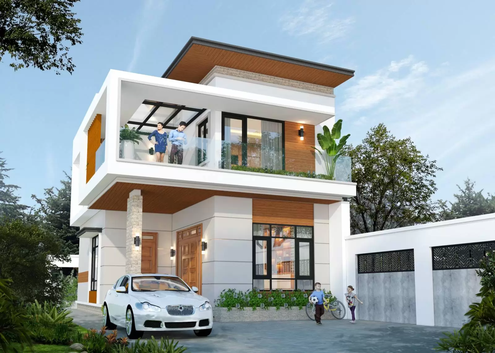 20+ Mẫu biệt thự 2 tầng có mái bằng hiện đại thịnh hành 2023