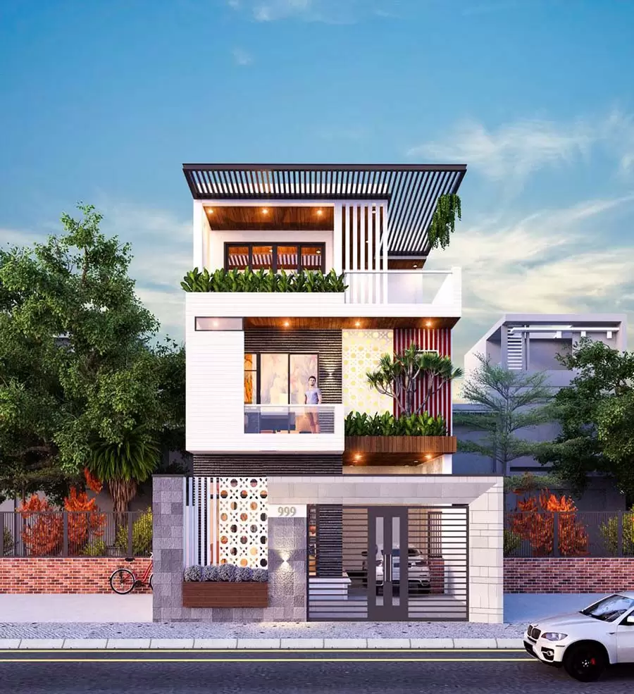 Mẫu biệt thự mini 3 tầng 80m2 hiện đại