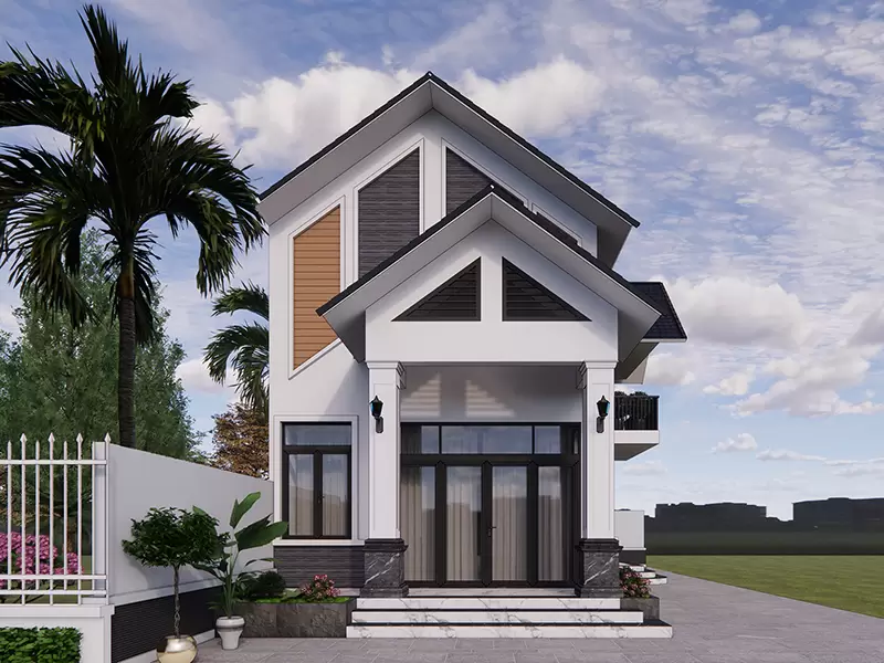 Mẫu nhà cấp 4 có gác lửng 5x14m