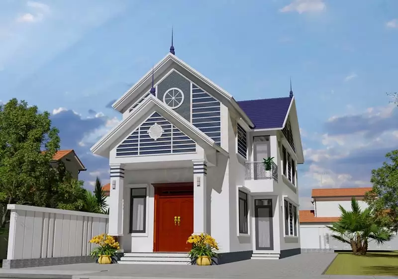 Mẫu nhà cấp 4 có gác lửng 5x15m