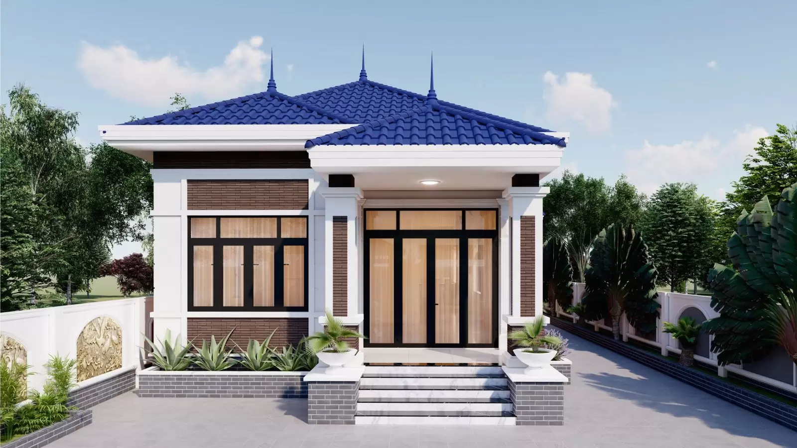 Mẫu nhà cấp 4 mái Nhật