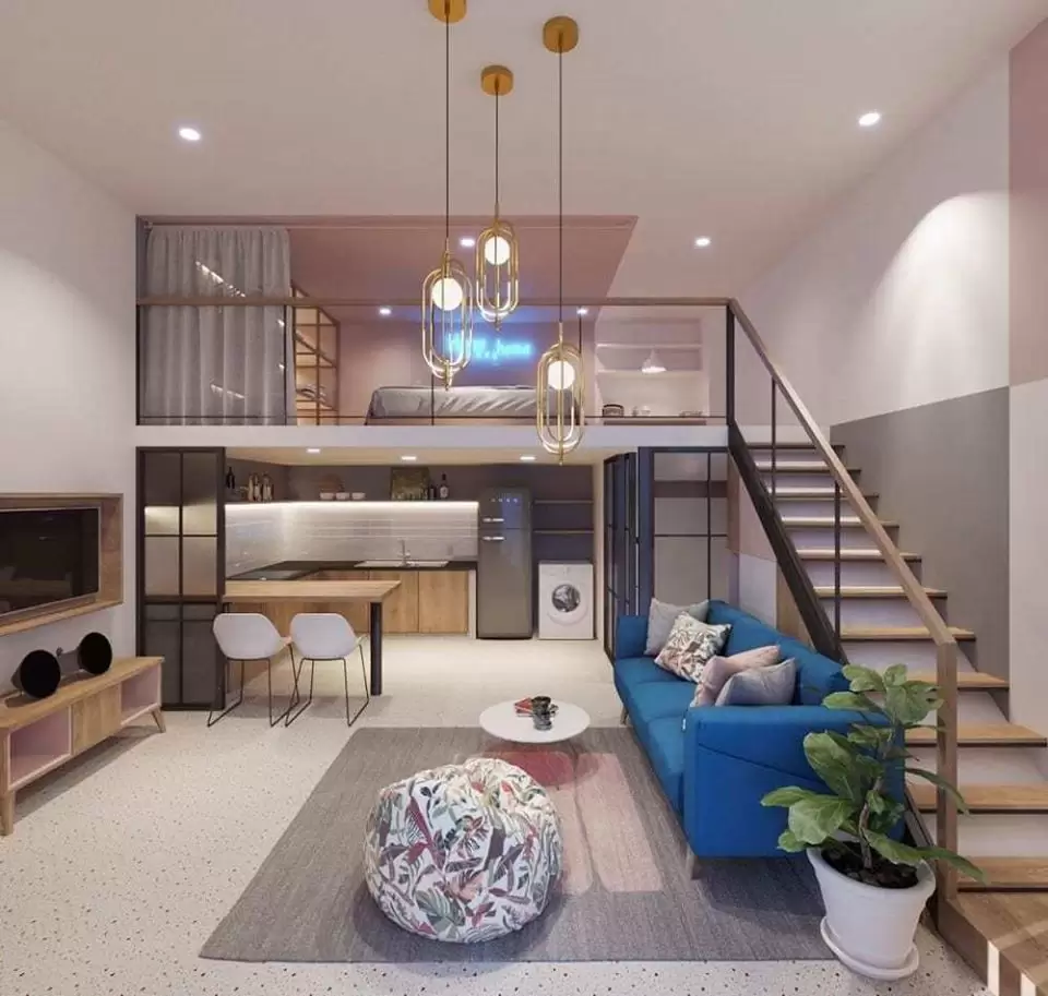 Mẫu nhà cấp 4 gác lửng 3 phòng ngủ