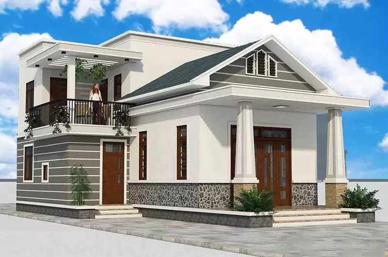 Mẫu nhà gác lửng mái Thái