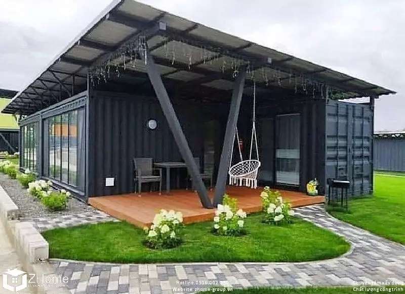 Quán cà phê lắp ghép nhỏ gọn nhưng đầy đủ tiện ích