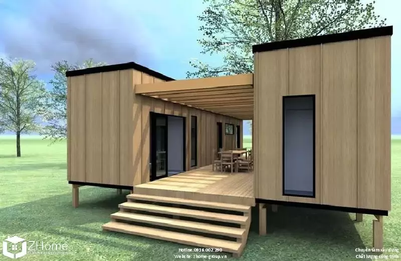 Nhà Bungalow gỗ độc đáo
