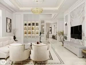 Phối cảnh toàn cảnh phòng khách