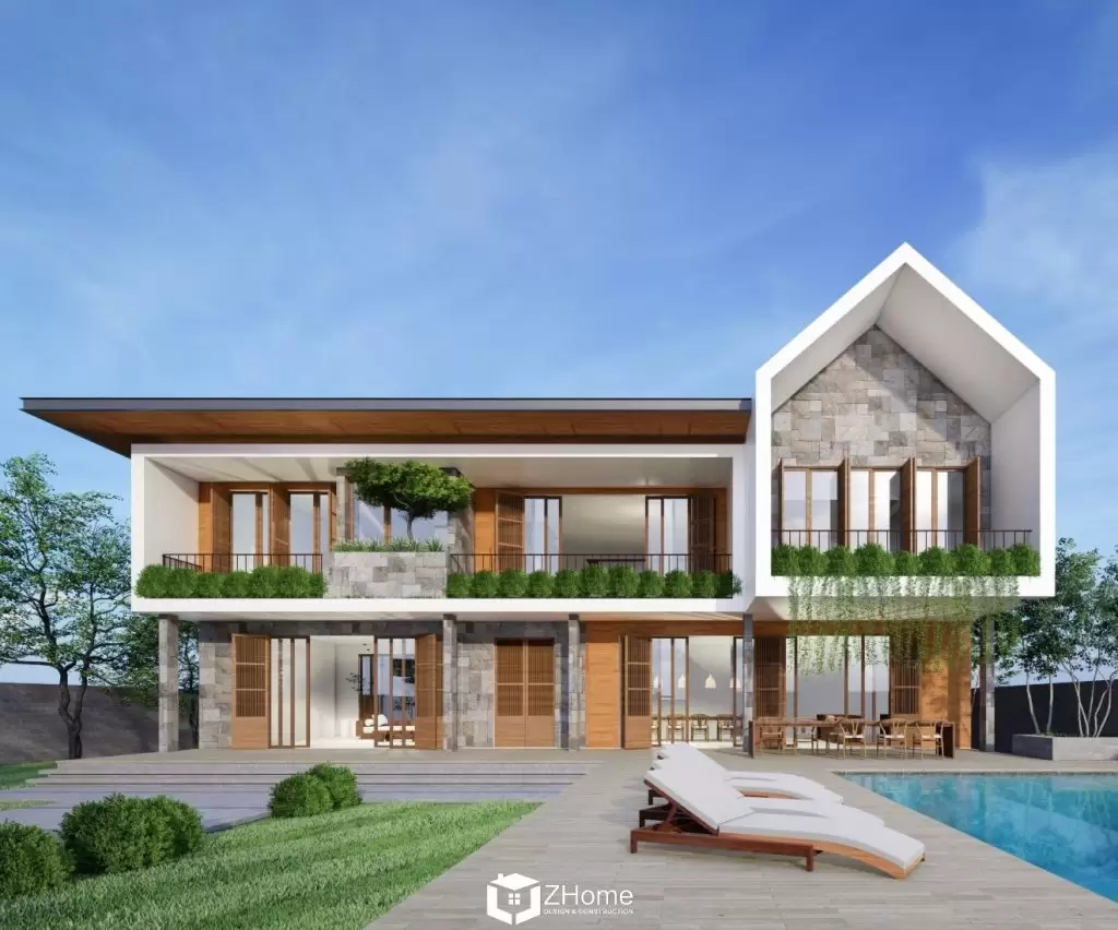 Mặt tiền biệt thự anh Nam - Bến Cát