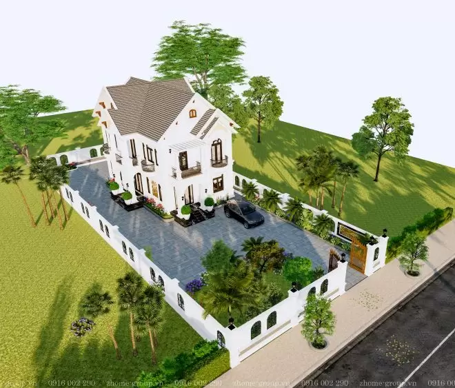 Phối cảnh toàn cảnh biệt thự anh Vinh