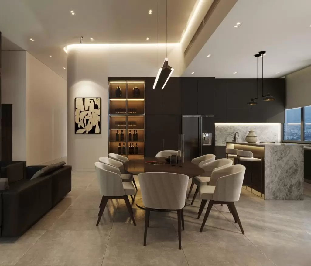 Phối cảnh phòng bếp - Penthouse chị Dương
