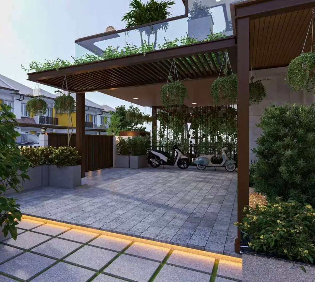 Phối cảnh sân vườn biệt thự chị Quỳnh