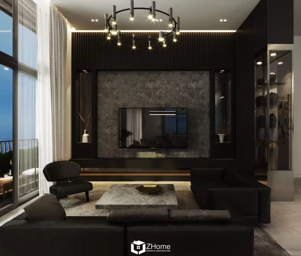 Phối cảnh phòng khách Penthouse chị Dương